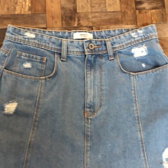 Denim Mini Skirt.Distressed - Picture 2 of 5